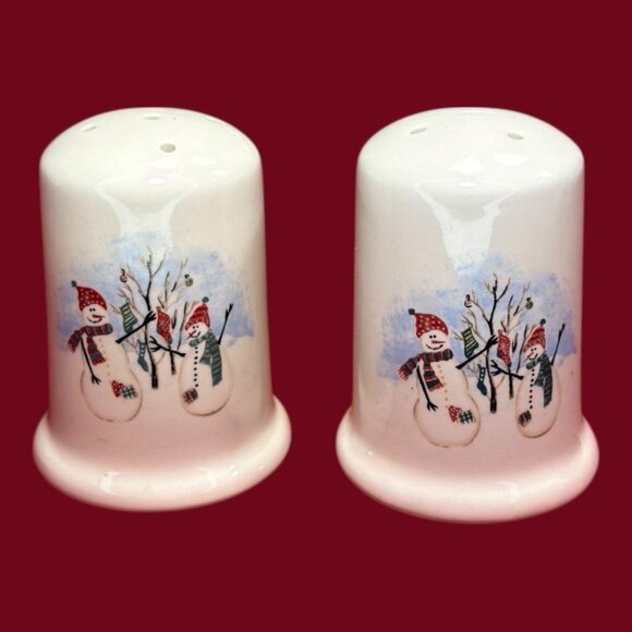 CIB Royal Seasons 5-Piece Stoneware Table-Top Set With Snowman Design Vintage - Picture 4 of 8